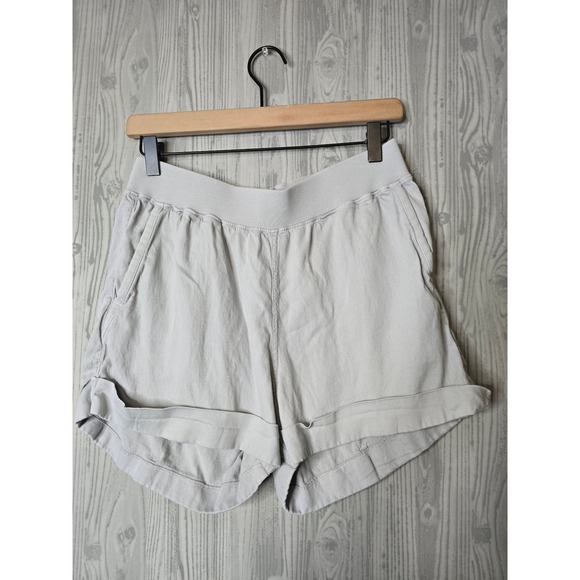 Faherty Pants - Faherty Brand Women Medium High Rise Elastic Waist Lounge Shorts Cuffed Gray